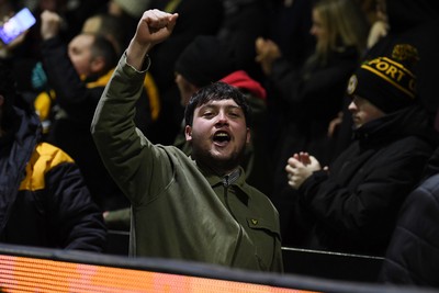 291225 - Newport County v Crewe Alexandra - Sky Bet League 2 - Newport fans celebrate the win at full time
