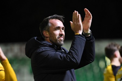 291225 - Newport County v Crewe Alexandra - Sky Bet League 2 - Newport County Head Coach, Christian Fuchs at full time
