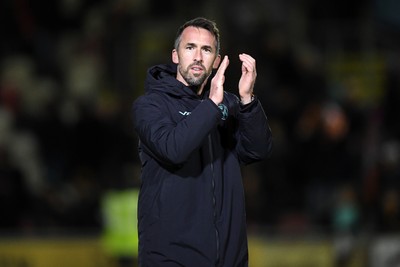 291225 - Newport County v Crewe Alexandra - Sky Bet League 2 - Newport County Head Coach, Christian Fuchs at full time