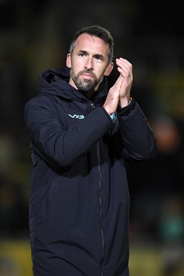 291225 - Newport County v Crewe Alexandra - Sky Bet League 2 - Newport County Head Coach, Christian Fuchs at full time