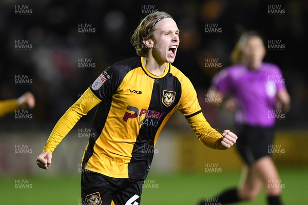 291225 - Newport County v Crewe Alexandra - Sky Bet League 2 - Sam Braybrooke of Newport County celebrates scoring a goal