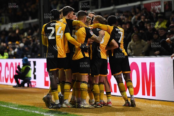 291225 - Newport County v Crewe Alexandra - Sky Bet League 2 - Sam Braybrooke of Newport County celebrates scoring a goal with team mates