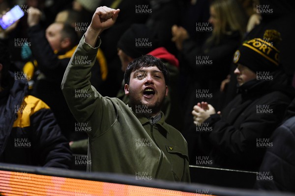 291225 - Newport County v Crewe Alexandra - Sky Bet League 2 - Newport fans celebrate the win at full time
