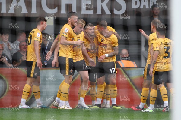 120823 - Newport County v Doncaster Rovers - Sky Bet League 2 -  Will Evans of Newport County celebrates his goal