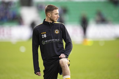 060124 - Newport County v Eastleigh - FA Cup Third Round - Matthew Baker of Newport County during the warm up