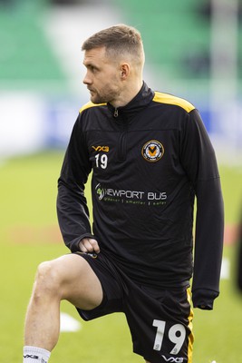 060124 - Newport County v Eastleigh - FA Cup Third Round - Shane McLoughlin of Newport County during the warm up