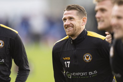 060124 - Newport County v Eastleigh - FA Cup Third Round - Scot Bennett of Newport County during the warm up