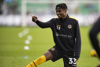 060124 - Newport County v Eastleigh - FA Cup Third Round - Matty Bondswell of Newport County during the warm up