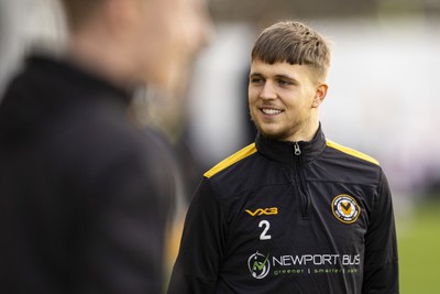 060124 - Newport County v Eastleigh - FA Cup Third Round - Lewis Payne of Newport County during the warm up