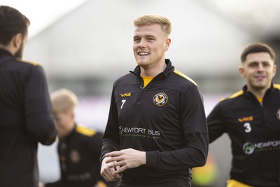 060124 - Newport County v Eastleigh - FA Cup Third Round - Will Evans of Newport County during the warm up