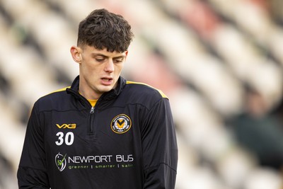 060124 - Newport County v Eastleigh - FA Cup Third Round - Seb Palmer-Houlden of Newport County during the warm up