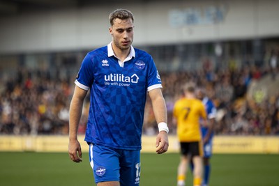 060124 - Newport County v Eastleigh - FA Cup Third Round - George Langston of Eastleigh leaves the pitch after receiving a red card