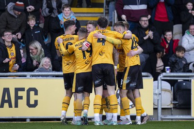 060124 - Newport County v Eastleigh - FA Cup Third Round - James Clarke of Newport County celebrates scoring his sides first goal 