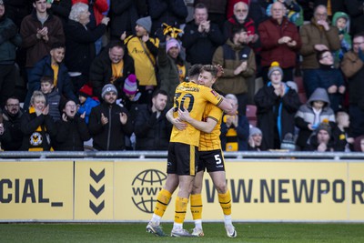 060124 - Newport County v Eastleigh - FA Cup Third Round - James Clarke of Newport County celebrates scoring his sides first goal 