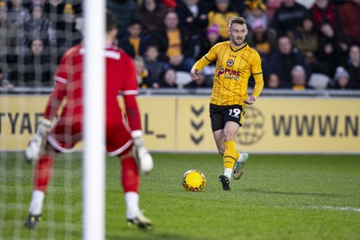 060124 - Newport County v Eastleigh - FA Cup Third Round - Shane McLoughlin of Newport County in action