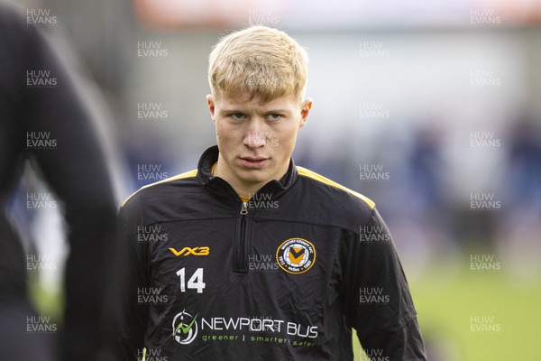 060124 - Newport County v Eastleigh - FA Cup Third Round - Harrison Bright of Newport County during the warm up