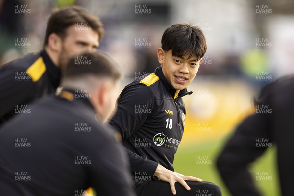 060124 - Newport County v Eastleigh - FA Cup Third Round - Kiban Rai of Newport County during the warm up