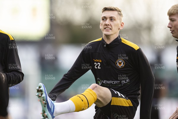 060124 - Newport County v Eastleigh - FA Cup Third Round - Nathan Wood of Newport County during the warm up