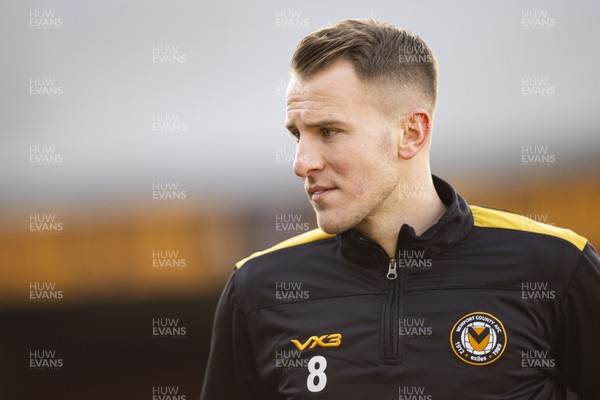 060124 - Newport County v Eastleigh - FA Cup Third Round - Bryn Morris of Newport County during the warm up