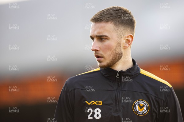 060124 - Newport County v Eastleigh - FA Cup Third Round - Matthew Baker of Newport County during the warm up