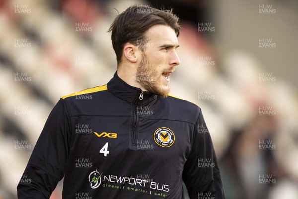 060124 - Newport County v Eastleigh - FA Cup Third Round - Ryan Delaney of Newport County during the warm up