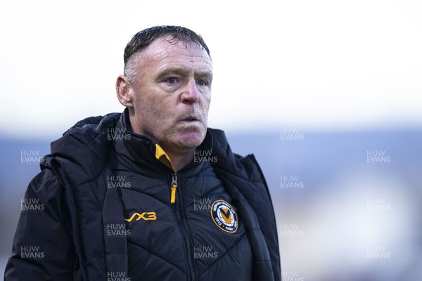 060124 - Newport County v Eastleigh - FA Cup Third Round - Newport County manager Graham Coughlan during half time