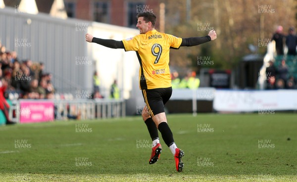 010118 - Newport Count v Exeter City - SkyBet League Two - Padraig Amond of Newport County celebrates scoring a goal