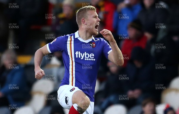 010118 - Newport Count v Exeter City - SkyBet League Two - Jayden Stockley of Exeter City celebrates scoring a goal