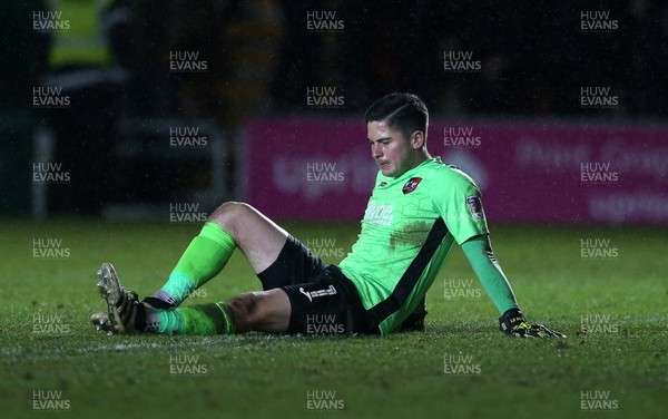 010118 - Newport Count v Exeter City - SkyBet League Two - Dejected Christy Pym of Exeter City at full time
