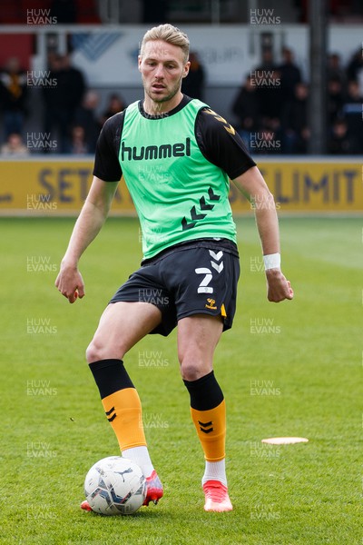 020422 - Newport County v Exeter City - Sky Bet League 2 - Cameron Norman of Newport County during the warm up