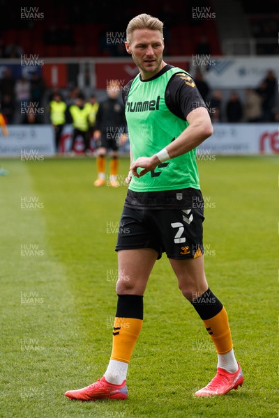 020422 - Newport County v Exeter City - Sky Bet League 2 - Cameron Norman of Newport County warms up