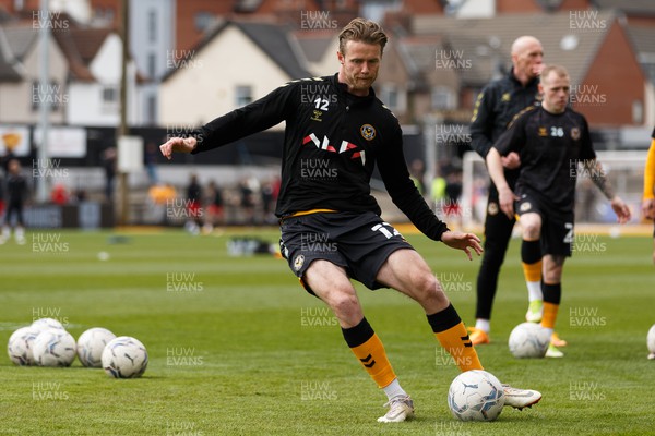 020422 - Newport County v Exeter City - Sky Bet League 2 - Alex Fisher of Newport County during the warm up