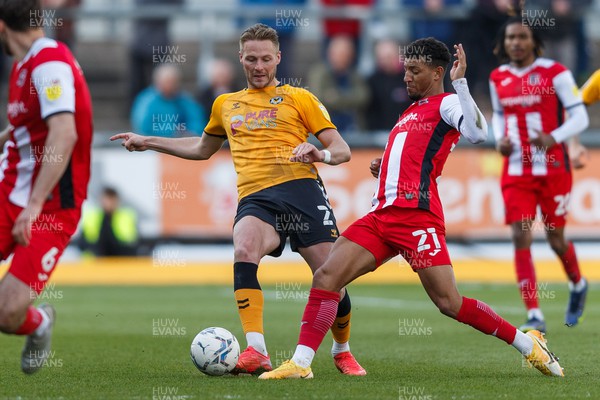 020422 - Newport County v Exeter City - Sky Bet League 2 - Cameron Norman of Newport County passes the ball