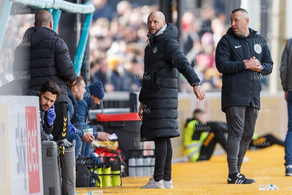 020422 - Newport County v Exeter City - Sky Bet League 2 - Newport County manager James Rowberry