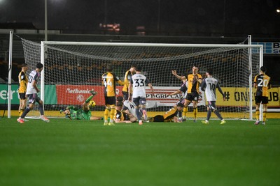 111125 - Newport County v Exeter City - Vertu Trophy - Ed Turns of Exeter scores a goal