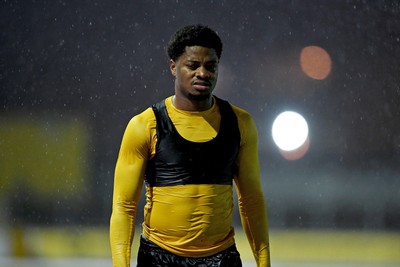 111125 - Newport County v Exeter City - Vertu Trophy - Dejected Bobby Kamwa of Newport County