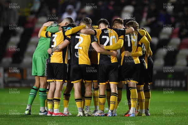 111125 - Newport County v Exeter City - Vertu Trophy - Newport huddle