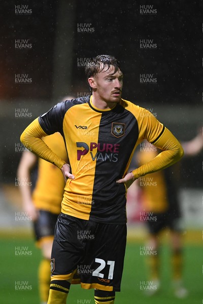 111125 - Newport County v Exeter City - Vertu Trophy - Dejected Michael Spellman of Newport County