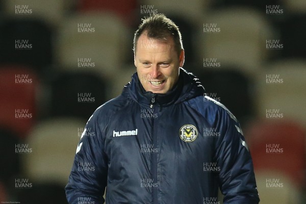 160221 - Newport County v Exeter City, Sky Bet League 2 - Newport County manager Michael Flynn before the start of the match