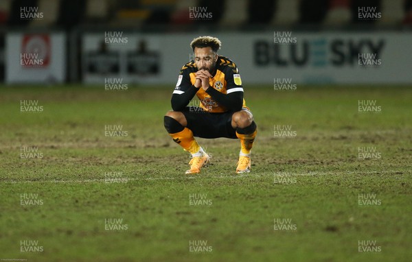 160221 - Newport County v Exeter City, Sky Bet League 2 - Nicky Maynard of Newport County shows dejection at the end of the match