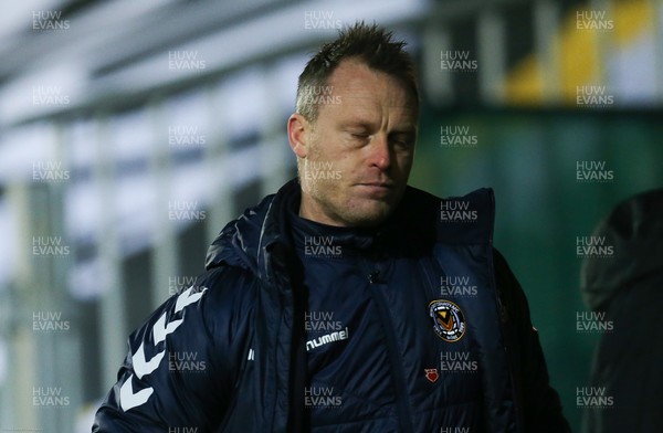 160221 - Newport County v Exeter City, Sky Bet League 2 - Newport County manager Michael Flynn makes his way to the changing room at the end of the match