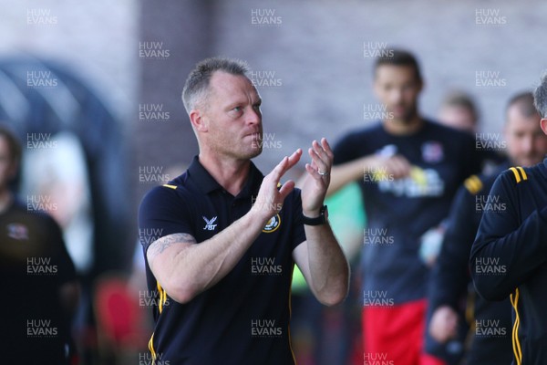 210919 Newport County vs Exeter City - Sky Bet League 2 - Manager of Newport County Michael Flynn applauds the home fans 