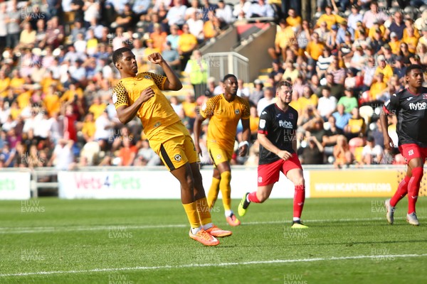 210919 Newport County vs Exeter City - Sky Bet League 2 - Tristan Abrahams of Newport County scores from the penalty spot 