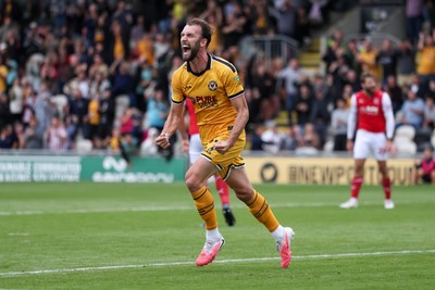 120926 - Newport County v Fleetwood Town - Sky Bet League 2 - Christian Doidge of Newport County celebrates scoring his teams first goal
