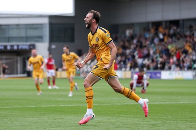 120926 - Newport County v Fleetwood Town - Sky Bet League 2 - Christian Doidge of Newport County celebrates scoring his teams first goal