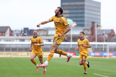 120926 - Newport County v Fleetwood Town - Sky Bet League 2 - Christian Doidge of Newport County celebrates scoring his teams first goal