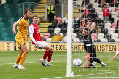 120926 - Newport County v Fleetwood Town - Sky Bet League 2 - Christian Doidge of Newport County scores his teams first goal