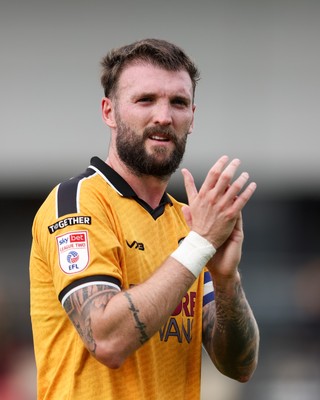 120926 - Newport County v Fleetwood Town - Sky Bet League 2 - Kyle Cameron of Newport County applauds the fans at full-time
