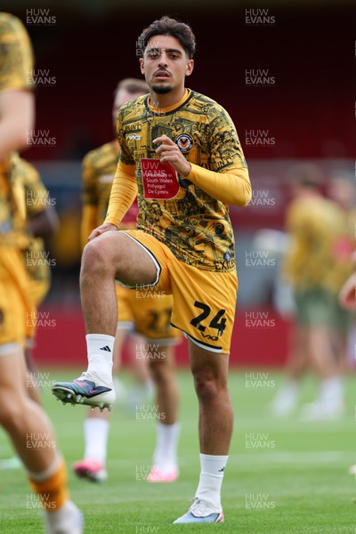 120926 - Newport County v Fleetwood Town - Sky Bet League 2 - Matt Dibley-Dias of Newport County warms up