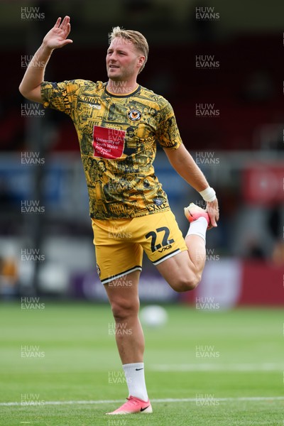 120926 - Newport County v Fleetwood Town - Sky Bet League 2 - Cameron Norman of Newport County warms up